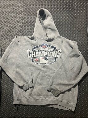 Reebok Gray New England Patriots AFC Conference Champions Hoodie